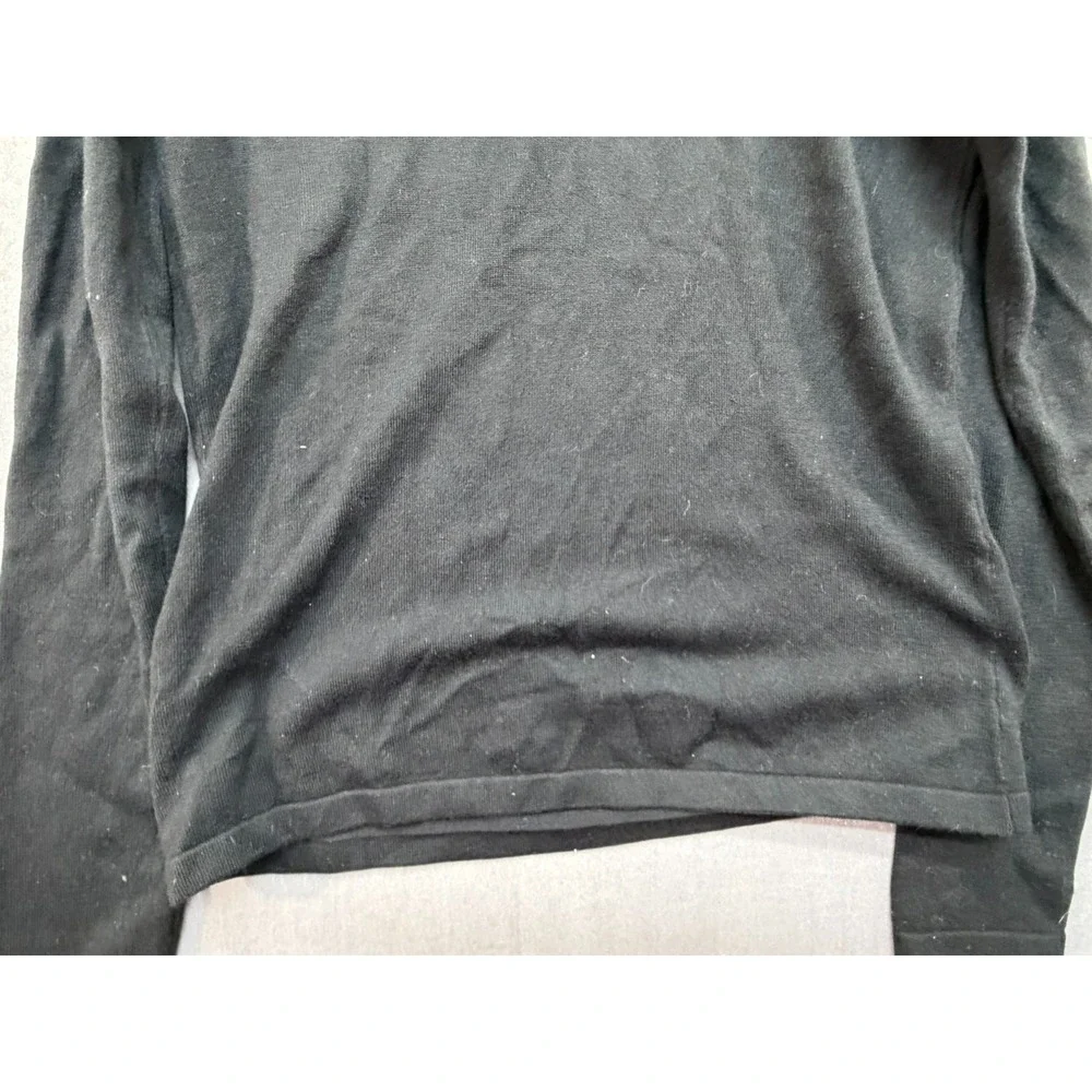Talbots Women Black‎ Turtleneck Sweater Size Small Cotton Rayon Nylon Blend